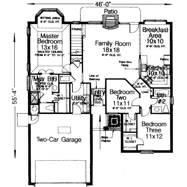 Traditional Floor Plan - Main Floor Plan #310-154