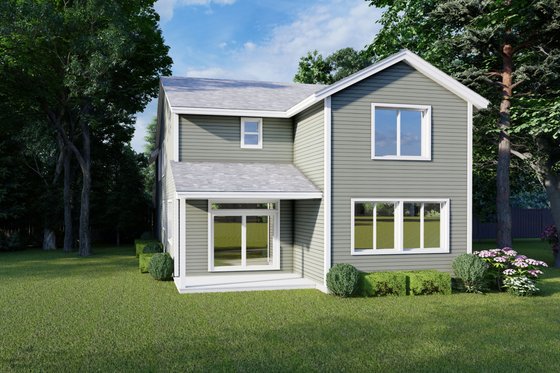 Exterior - Rear Elevation for Craftsman House Plan #53-741 - 4 bed, 2.5 bath