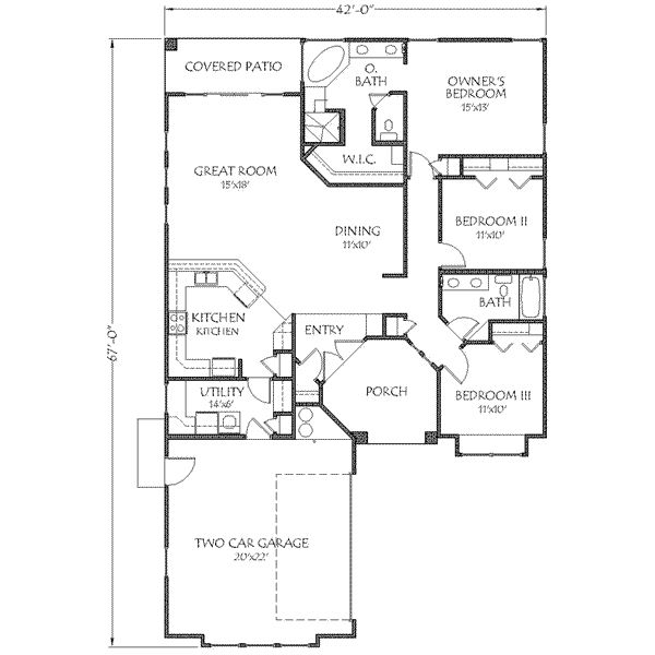 Adobe / Southwestern Floor Plan - Main Floor Plan #24-210