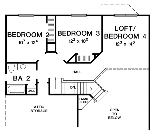 Dream House Plan - Craftsman Floor Plan - Upper Floor Plan #472-302