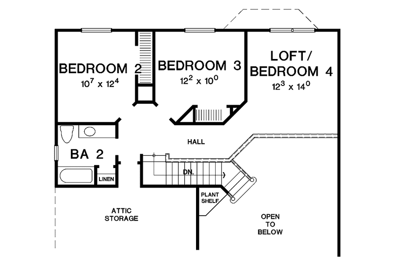 Architectural House Design - Floor Plan - Upper Floor for Craftsman House Plan #472-302 - 3 bed, 2.5 bath