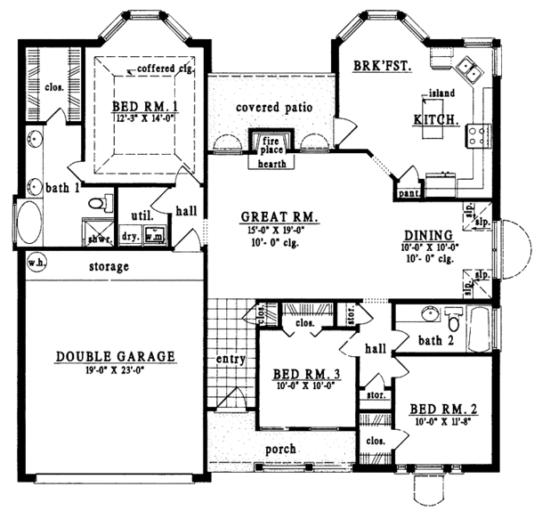 Architectural House Design - Country Floor Plan - Main Floor Plan #42-502