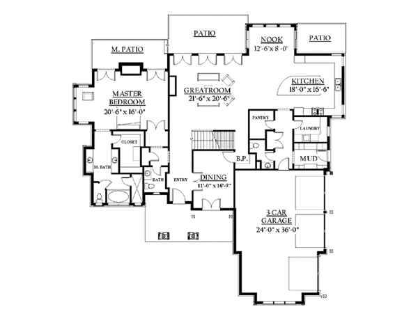 Architectural House Design - Prairie Floor Plan - Main Floor Plan #937-18