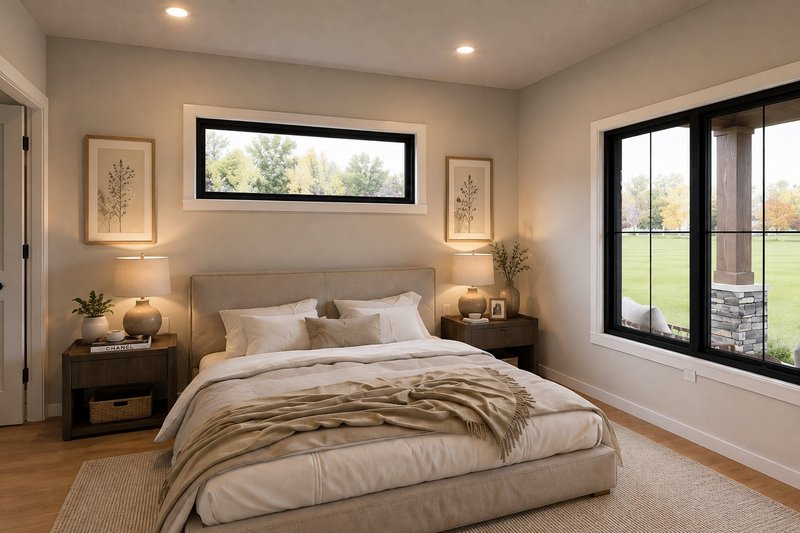 House Blueprint - Interior - Master Bedroom for Farmhouse House Plan #1064-515 - 2 bed, 2.5 bath