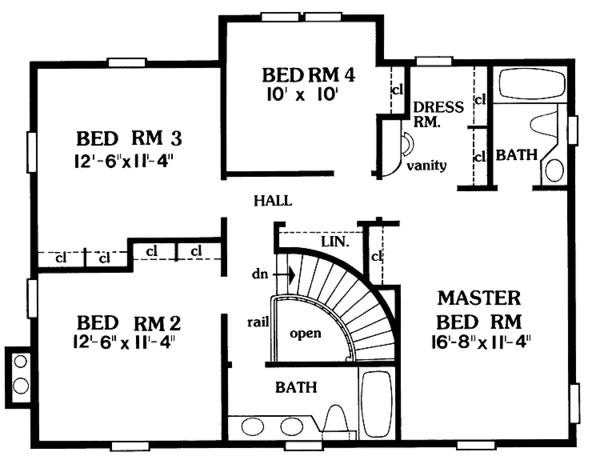 Architectural House Design - Country Floor Plan - Upper Floor Plan #456-43