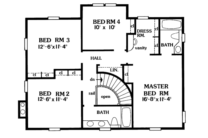Home Plan - Floor Plan - Upper Floor for Country House Plan #456-43 - 4 bed, 2.5 bath