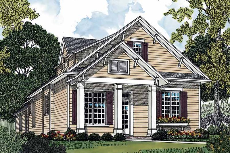 House Blueprint - Exterior - Front Elevation 3 for Country House Plan #453-500 - 3 bed, 2.5 bath
