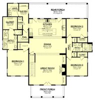 Floor Plan - Main Floor for Barndominium House Plan #430-259 - 4 bed, 3.5 bath