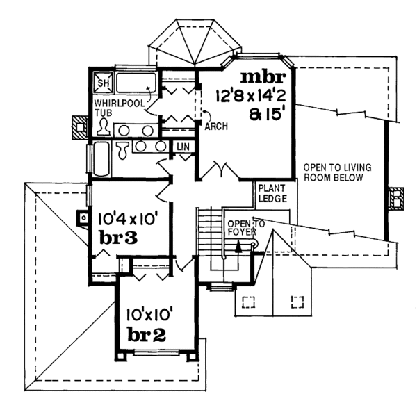 House Blueprint - Mediterranean Floor Plan - Upper Floor Plan #47-816