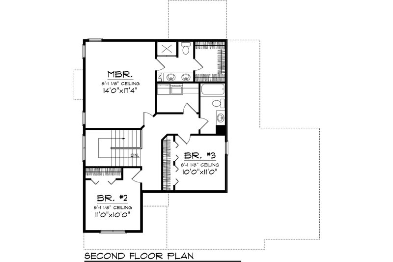 Home Plan - Floor Plan - Upper Floor for Craftsman House Plan #70-1049 - 3 bed, 2.5 bath