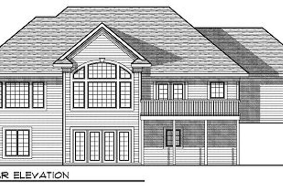 Exterior - Rear Elevation for European House Plan #70-881 - 3 bed, 2.5 bath