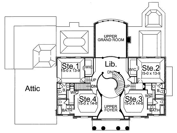Architectural House Design - Classical Floor Plan - Upper Floor Plan #119-246