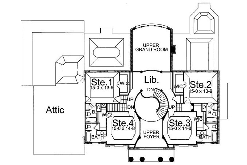 Home Plan - Floor Plan - Upper Floor for Classical House Plan #119-246 - 4 bed, 3.5 bath