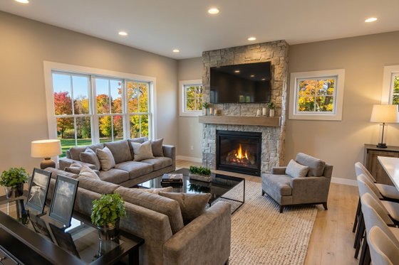Interior - Family Room for Farmhouse House Plan #51-1514 - 3 bed, 2.5 bath