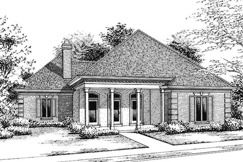 House Design - Country Exterior - Front Elevation Plan #45-480