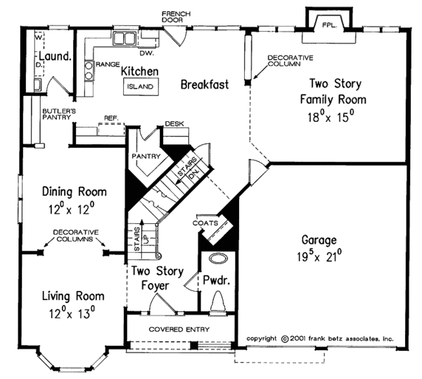 House Plan Design - Colonial Floor Plan - Main Floor Plan #927-843