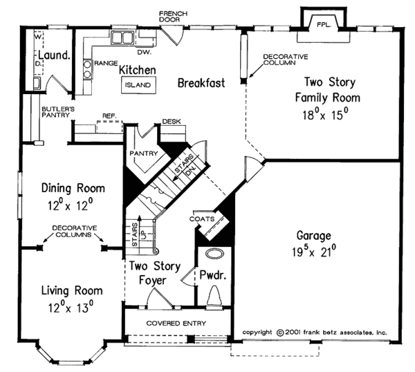 Architectural House Design - Colonial Floor Plan - Main Floor Plan #927-843
