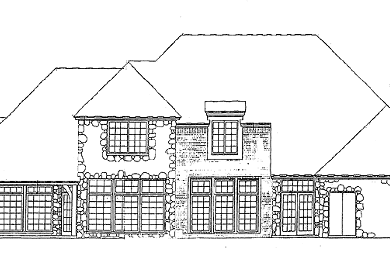 Home Plan - Exterior - Rear Elevation for Country House Plan #310-1090 - 4 bed, 3.5 bath