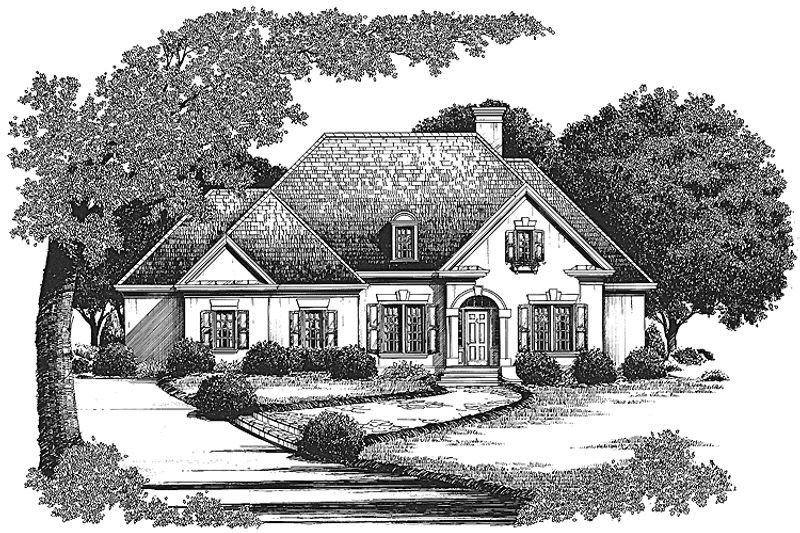 Architectural House Design - Exterior - Front Elevation 3 for Traditional House Plan #429-122 - 4 bed, 3 bath