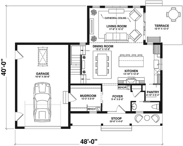 Dream House Plan - Country Floor Plan - Main Floor Plan #23-2790