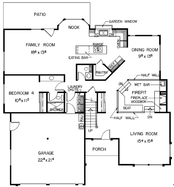 Dream House Plan - Contemporary Floor Plan - Main Floor Plan #60-914
