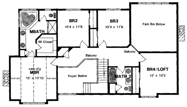 House Plan Design - Traditional Floor Plan - Upper Floor Plan #316-171
