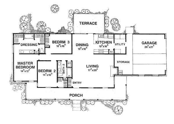 Architectural House Design - Ranch Floor Plan - Main Floor Plan #472-58