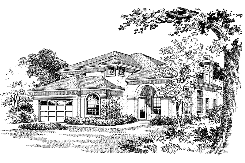 Home Plan - Exterior - Front Elevation 4 for Mediterranean House Plan #417-550 - 4 bed, 3.5 bath