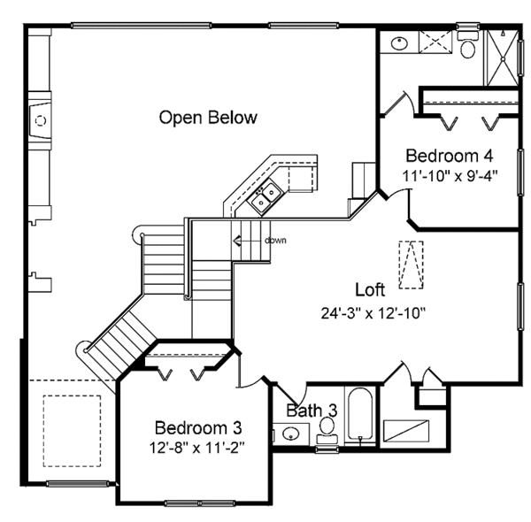 Home Plan - Mediterranean Floor Plan - Upper Floor Plan #417-570