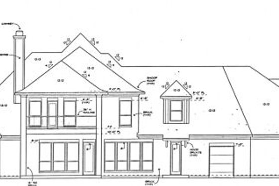 Exterior - Rear Elevation for European House Plan #141-213 - 4 bed, 3 bath