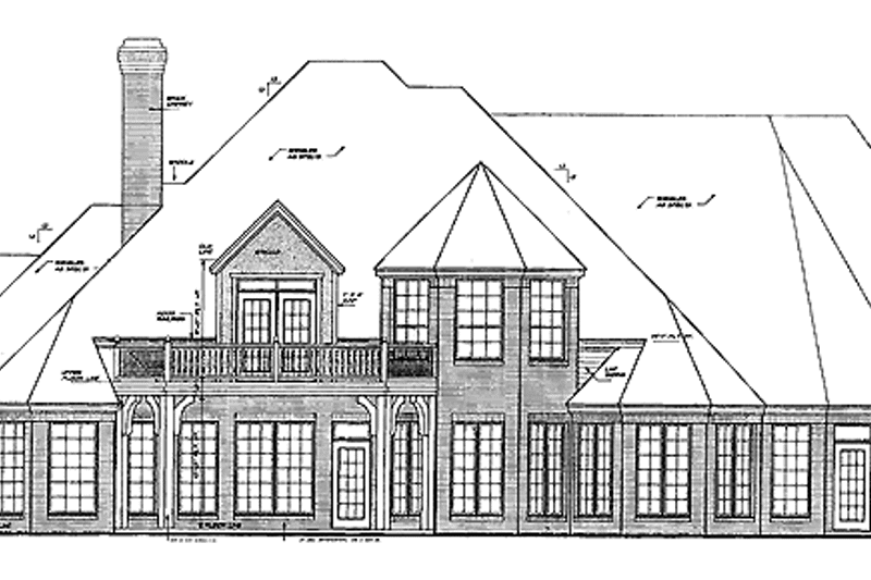 Home Plan - Exterior - Rear Elevation for European House Plan #310-1174 - 4 bed, 4.5 bath