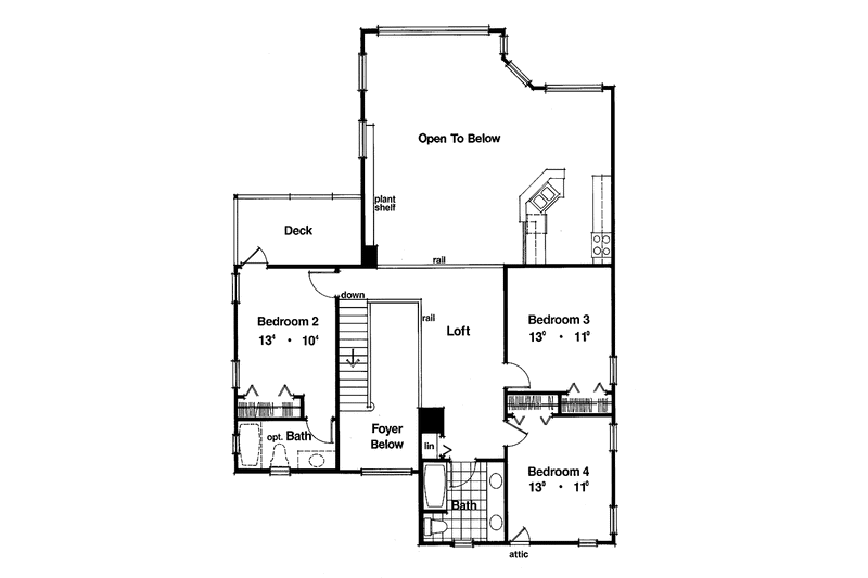 House Design - Floor Plan - Upper Floor for Mediterranean House Plan #417-508 - 4 bed, 2.5 bath