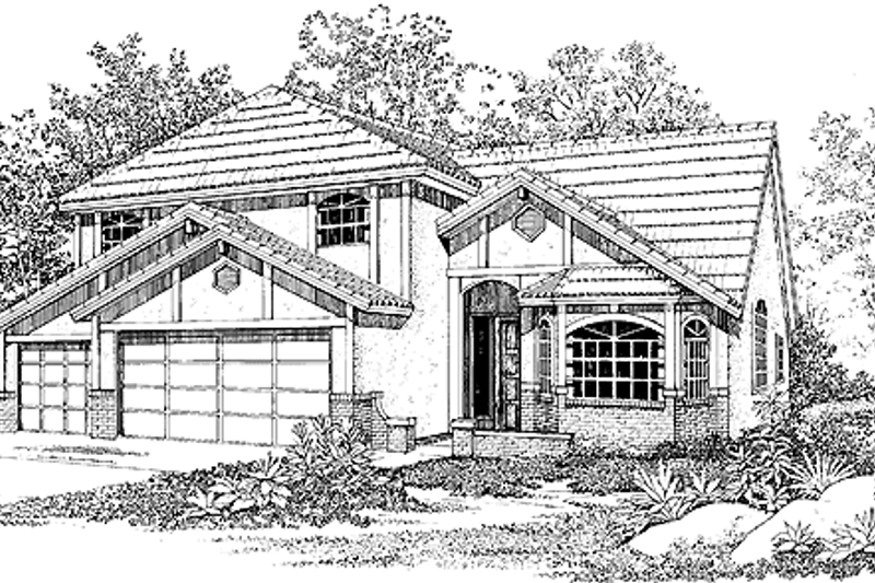 House Blueprint - Contemporary Exterior - Front Elevation Plan #72-916