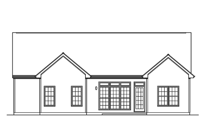 Architectural House Design - Exterior - Rear Elevation for Colonial House Plan #453-264 - 3 bed, 2 bath