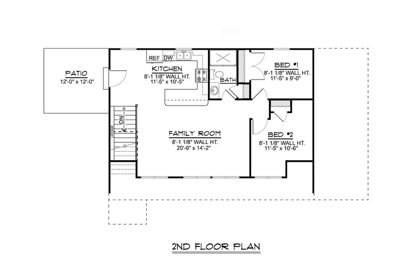 Home Plan - Floor Plan - Upper Floor for Country House Plan #1064-289 - 2 bed, 1.5 bath