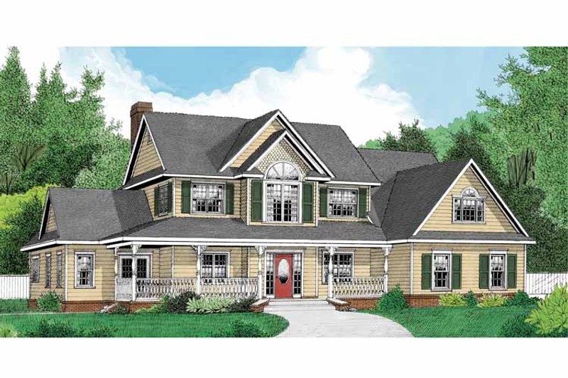 Architectural House Design - Exterior - Front Elevation 3 for Country House Plan #11-271 - 4 bed, 2.5 bath