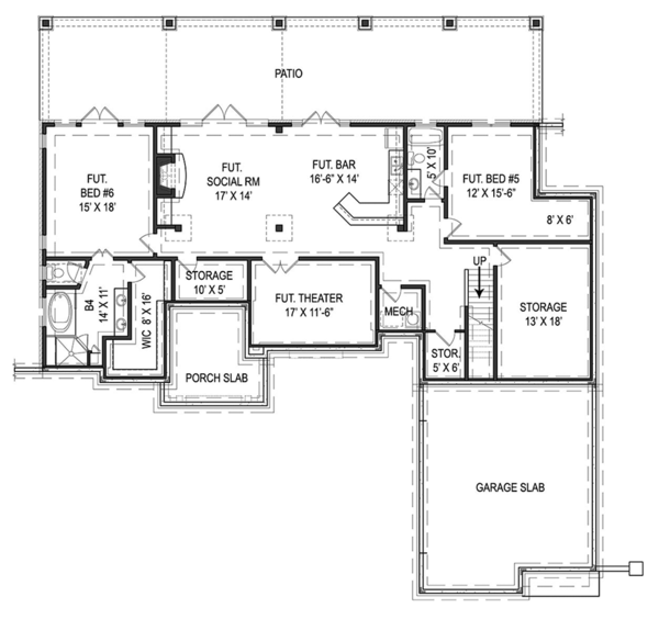 Home Plan - Craftsman Floor Plan - Lower Floor Plan #119-425