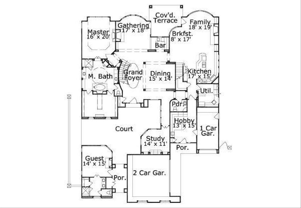 European Style House Plan - 6 Beds 5.5 Baths 5494 Sq/Ft Plan #411-854 ...