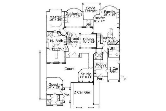 Floor Plan - Main Floor for European House Plan #411-854 - 6 bed, 5.5 bath