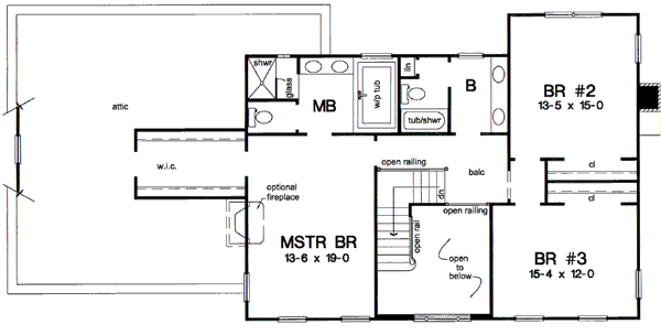 Traditional Floor Plan - Upper Floor Plan #312-837