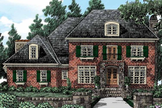 Exterior - Front Elevation 3 for European House Plan #927-417 - 5 bed, 5.5 bath