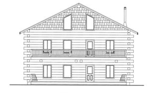 Log Exterior - Front Elevation Plan #117-822