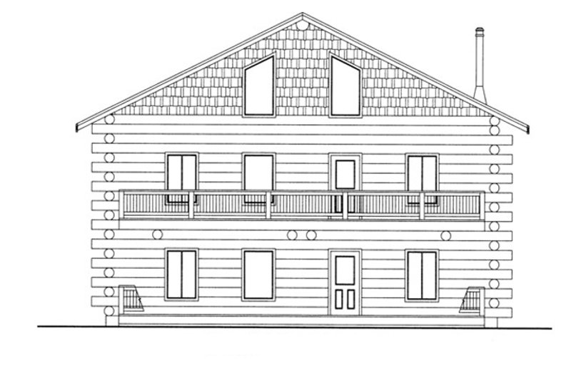 Dream House Plan - Log Exterior - Front Elevation Plan #117-822