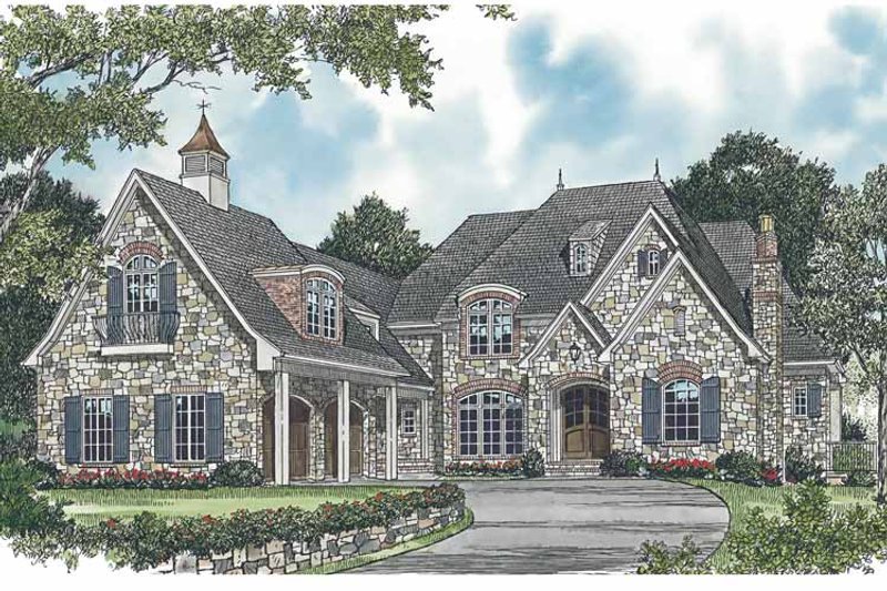 Home Plan - Exterior - Front Elevation 3 for European House Plan #453-601 - 5 bed, 5 bath