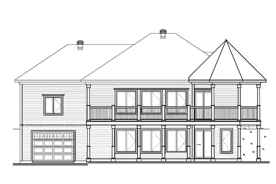 Exterior - Rear Elevation for Country House Plan #23-2478 - 3 bed, 2 bath