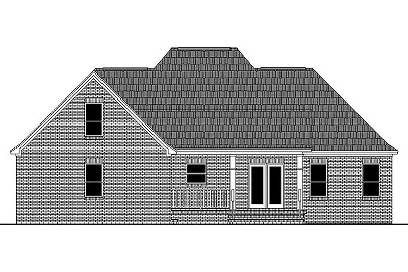 House Blueprint - Exterior - Rear Elevation for Country House Plan #21-368 - 3 bed, 2.5 bath