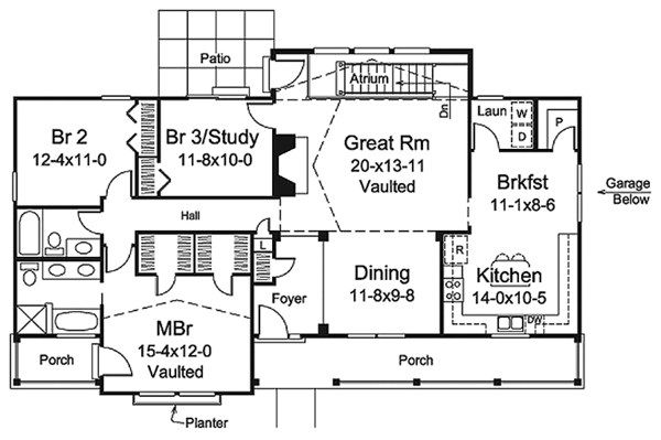 House Plan Design - Country Floor Plan - Main Floor Plan #57-637