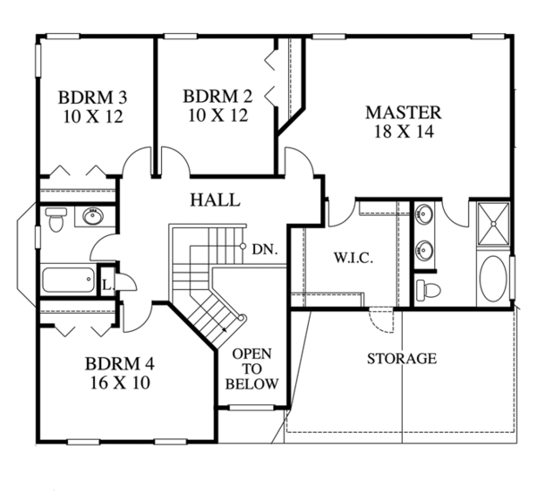 House Design - Traditional Floor Plan - Upper Floor Plan #1053-40