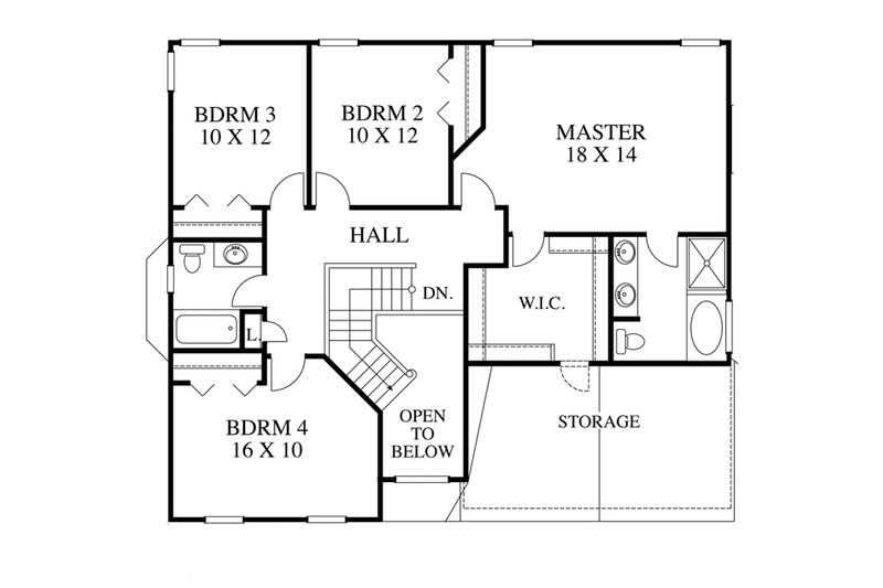Architectural House Design - Floor Plan - Upper Floor for Traditional House Plan #1053-40 - 4 bed, 2.5 bath