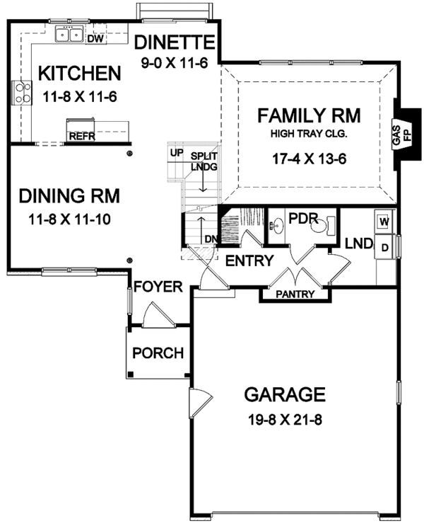 Architectural House Design - Traditional Floor Plan - Main Floor Plan #328-396